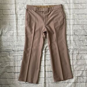 Gino Cappeli men 38x28 vintage polyester tan dress pants